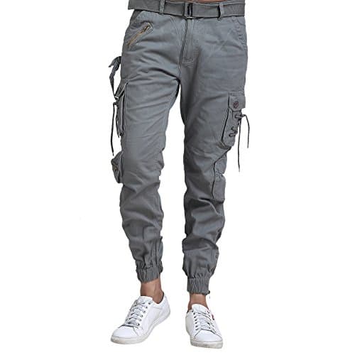 EditLook Men's Slim Fit Dark Grey Cargo