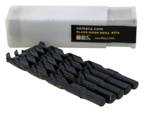 11/32-Inch Drill Bit, Black Oxide Jobber Length, Split Point Tip, Tricut Shank, 5 Pack