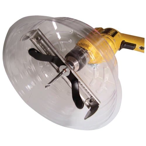 1 - Medium Adjustable Quick-Cutter Hole Saw, Cuts round holes from 2 1/2" - 7" in drywall & ceiling tile with no mess when using the clear, flexible dust shield, Fits a 3/8" & 1/2" drill chuck & can be used with cordless drills, AB 1027