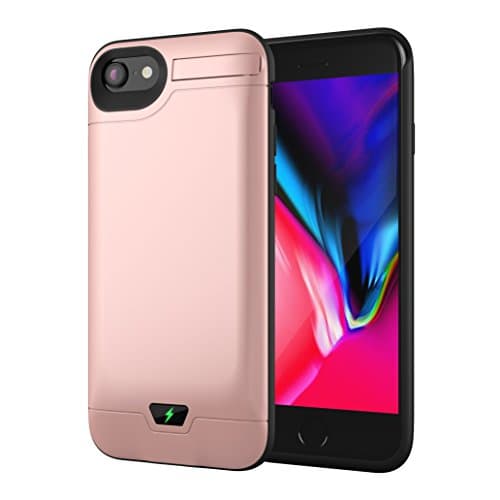 8000mAh iPhone 7 Plus / 8 Plus Battery Case,AUYOO Extended Rechargeable Portable Backup Charging Case Protective Power Bank with Kickstand for iPhone 7 Plus / 8 plus(5.5Inch) - Rose Gold