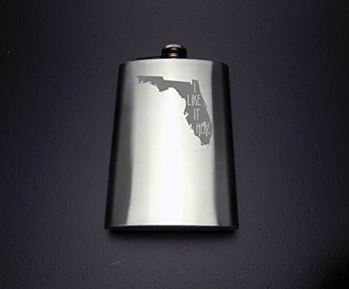Florida I Like It Here Flask - Home Hip Flask - Moving Gift - Housewarming Gift - Graduation Gift - Florida Flask