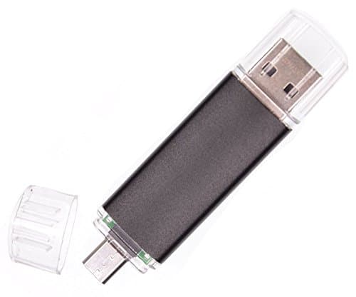 Uactor 1pcs 16GB OTG Micro USB 2.0 Flash Drive 2 in 1 16G Memory Stick Pen Thumb Shaped for Cell Phones & Tablet PCs Black