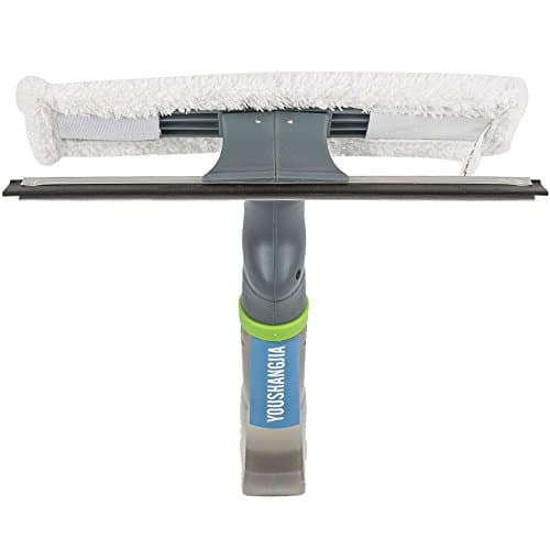 YOUSHANGJIA 3 in 1 Double Face Window Squeegee Cleaner Microfiber Scrubber with Spray Head for Bathroom Home Shower Auto