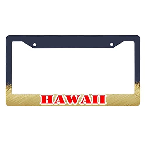 Nuoyizo Hawaii License Plate Frame,Customized Auto Car Frame Plastic License Plate Cover With Two Holes And Two Chrome Screw Caps