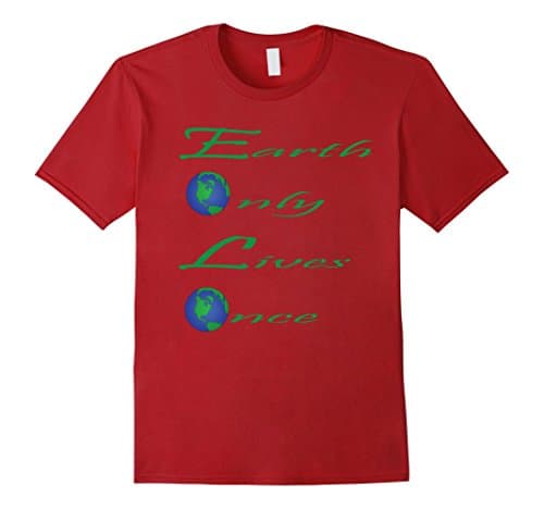 Men's EOLO, Earth Only Lives Once Climate Change Environment Tee 2XL Cranberry
