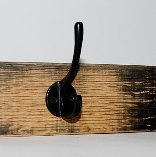 Wall coat rack on a repurposed whiskey barrel 5 double hooks ready to ship