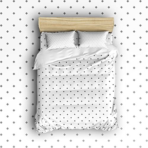 Pretty Lee Abstract Geometric Pattern Duvet Cover Set 4PCS with 2 Pillowcase 1 Duve Cover 1 Bed Sheet Brushed Cotton