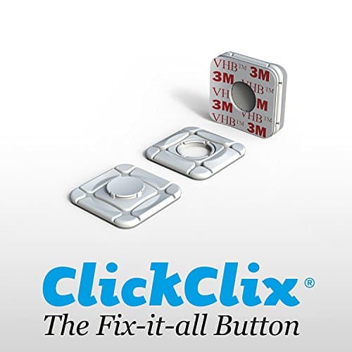 8 ClickClix Adhesive fasteners - US Patent system (White)