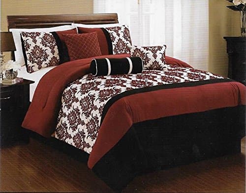 7 Piece Luxurious Comforter Set for Queen Size Bed includes Quilted Comforter Bedskirt Pillows Shams Collection