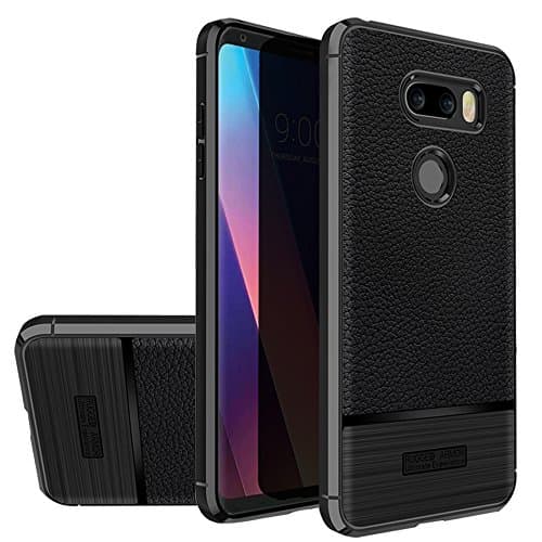 LG V30 Case,LG V30S / V30 Plus Case,Ultra Thin Light Weight Case Flexible TPU Bumper Carbon Fiber Shock Absorbing Protection Slim Fit Back Cover for LG V30 (Black)
