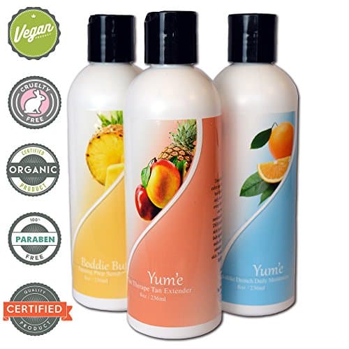 Yum'e Prep and Maintain Spray Tan Set - 1 each : Scrub, Daily Moisturizer, and DHA Moisturizer - 8 oz of each