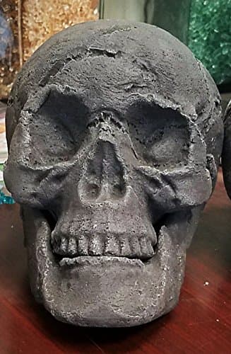 Black Ceramic Fireplace Skull - Designed for Fireplaces and Fire Pit Ceramic Skull