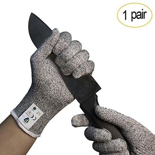 Cut Resistant Gloves Protective Gloves-PROMEDIX High Performance Level 5 Protection, Food Grade Kitchen Glove for Hand Safety while Cutting, doing Yard Work 1 Pair (Large)