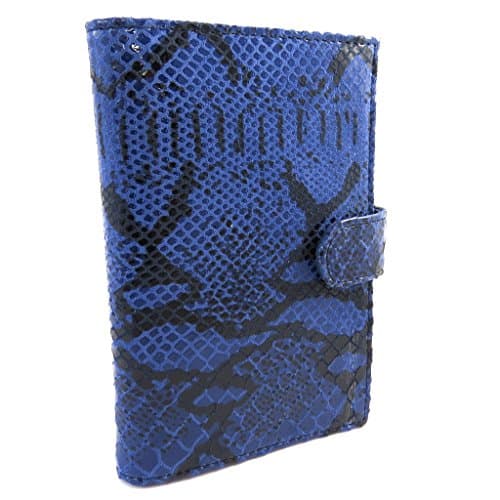 Leather door car papers 'Frandi' blue python.