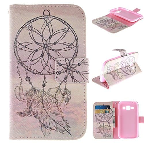 Galaxy E7 Case Samsung Galaxy E7 Kickstand Case,Bat King White Wind Chimes Pattern Premium Leather Wallet Flip Kicstand Case Cover With Magnetic Closure For Samsung Galaxy E7