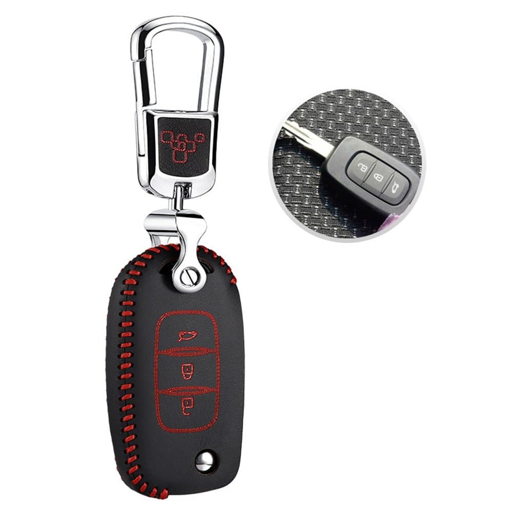 Tucool Racing Remote Car Key Cover for Key Case Key Holder Leather (Red S)