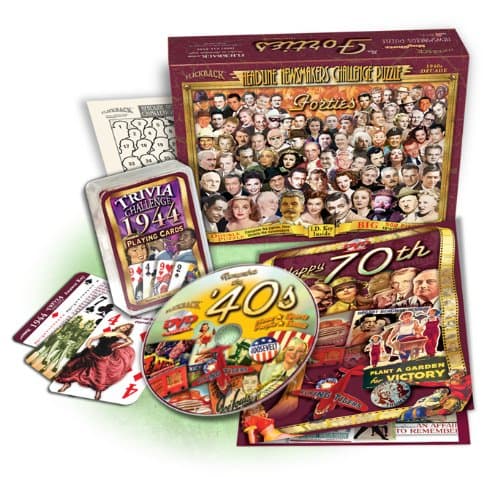 1944 Flickback Trivia Playing Cards Plus a Decade DVD & Puzzle Gift Set