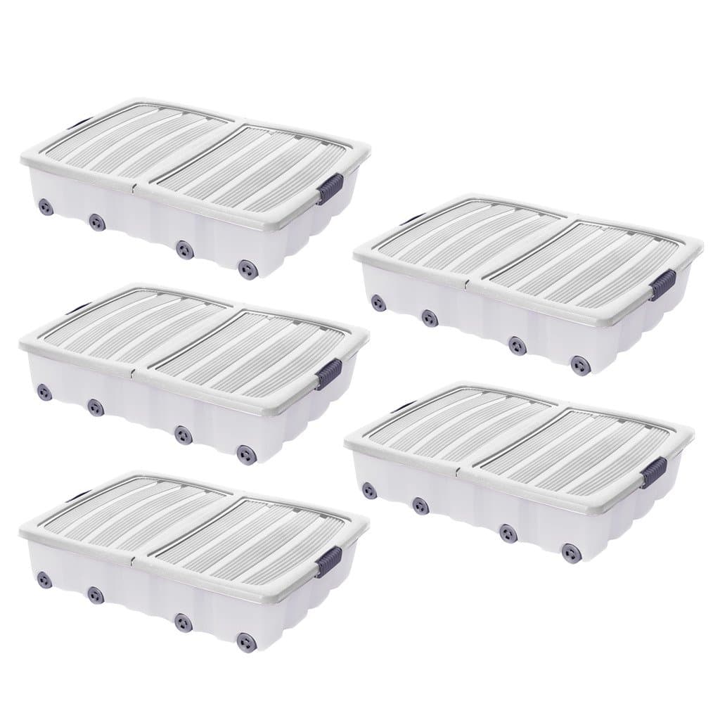 Large Under Bed Plastic Storage Drawer Container Box Wheeled Toys Clothes Shoes (5)