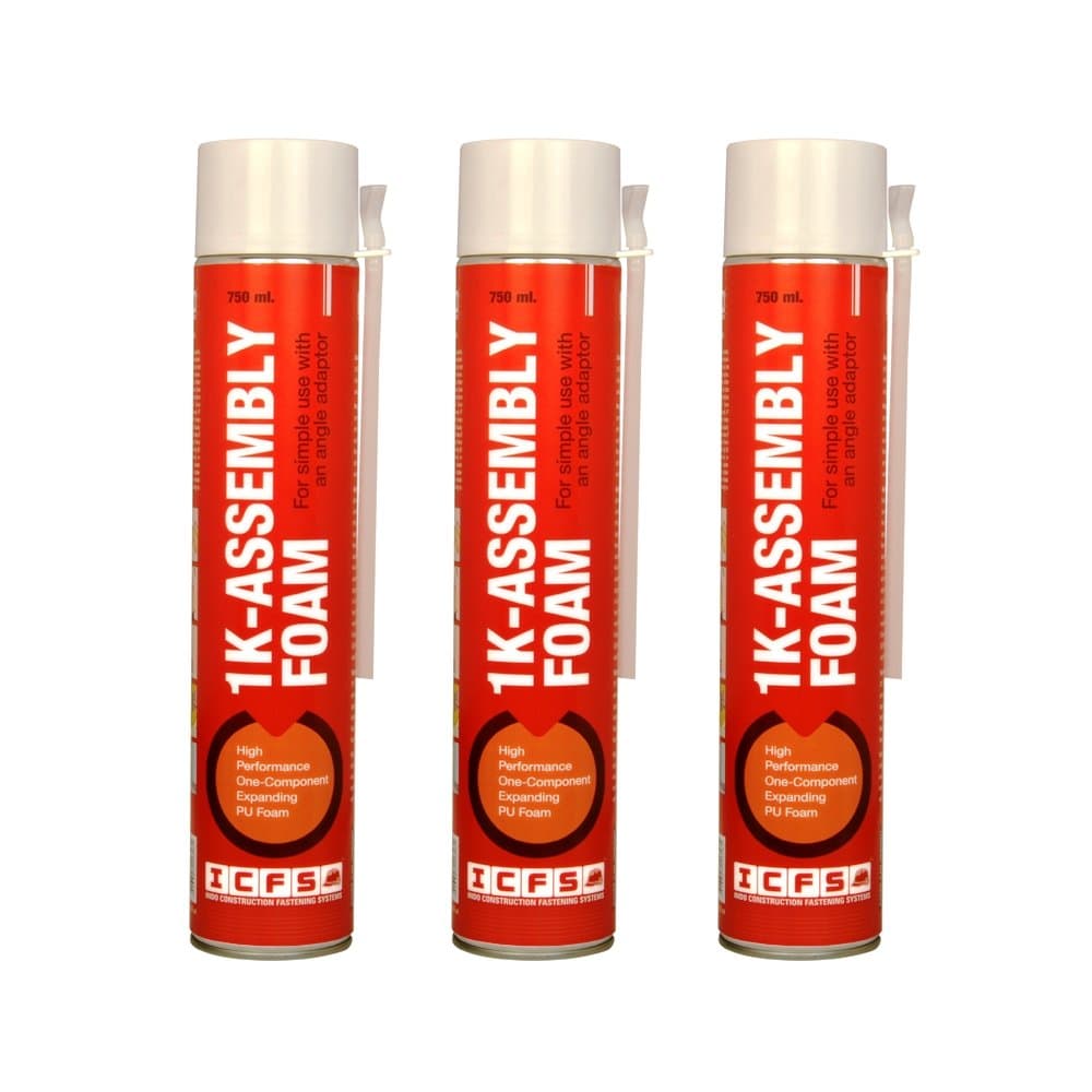 ICFS 1k Assembly Polyurethane Expansion PU Foam Spray - Pack of 3