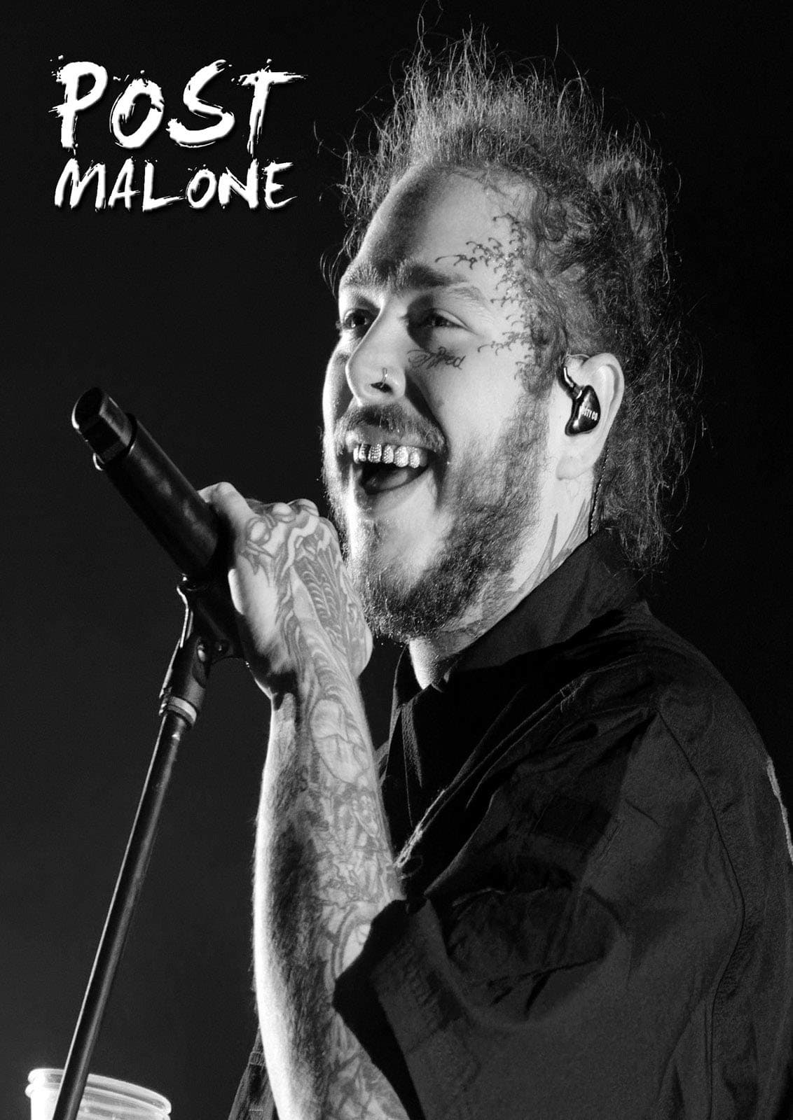 Post Malone Poster #5 - Retro Effect/Look - Rapper - A3-420mm x 297mm - A3 Print, Picture