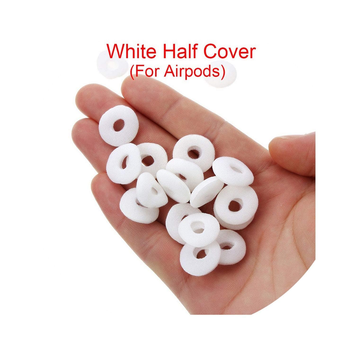 40 PCs Soft Foam Replacement Soft Earphone Foam Cover Sponge Ear Pad Airpods Earpods Anti Slip Sponge Earpad,White Half Cover