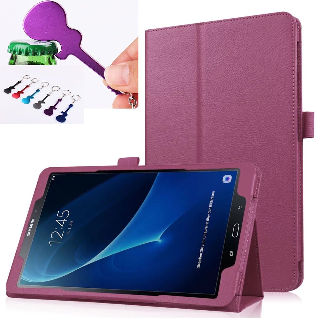 SOTEFE® Case Samsung Galaxy Tab A6 10.1'' - Support Folio Cover Case Protective Slim for Samsung galaxy tab A 10.1 2016 SM-T580/585 Auto Wake/Sleep Function + Screen protector Film - Purple