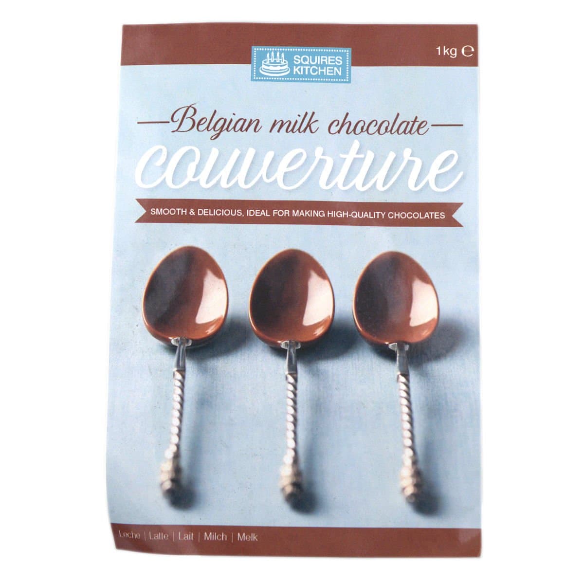 Squires Kitchen - Belgian Chocolate Couverture 1kg Pack - For making high quality chocolates (Milk Chocolate)