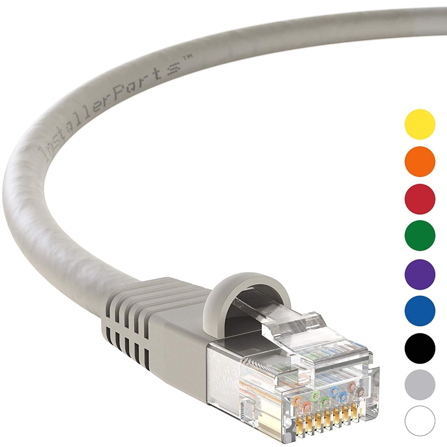 InstallerParts (10 Pack) Ethernet Cable CAT6 Cable UTP Booted 0.5 FT - Gray - Professional Series - 10Gigabit/Sec Network/High Speed Internet Cable, 550MHZ