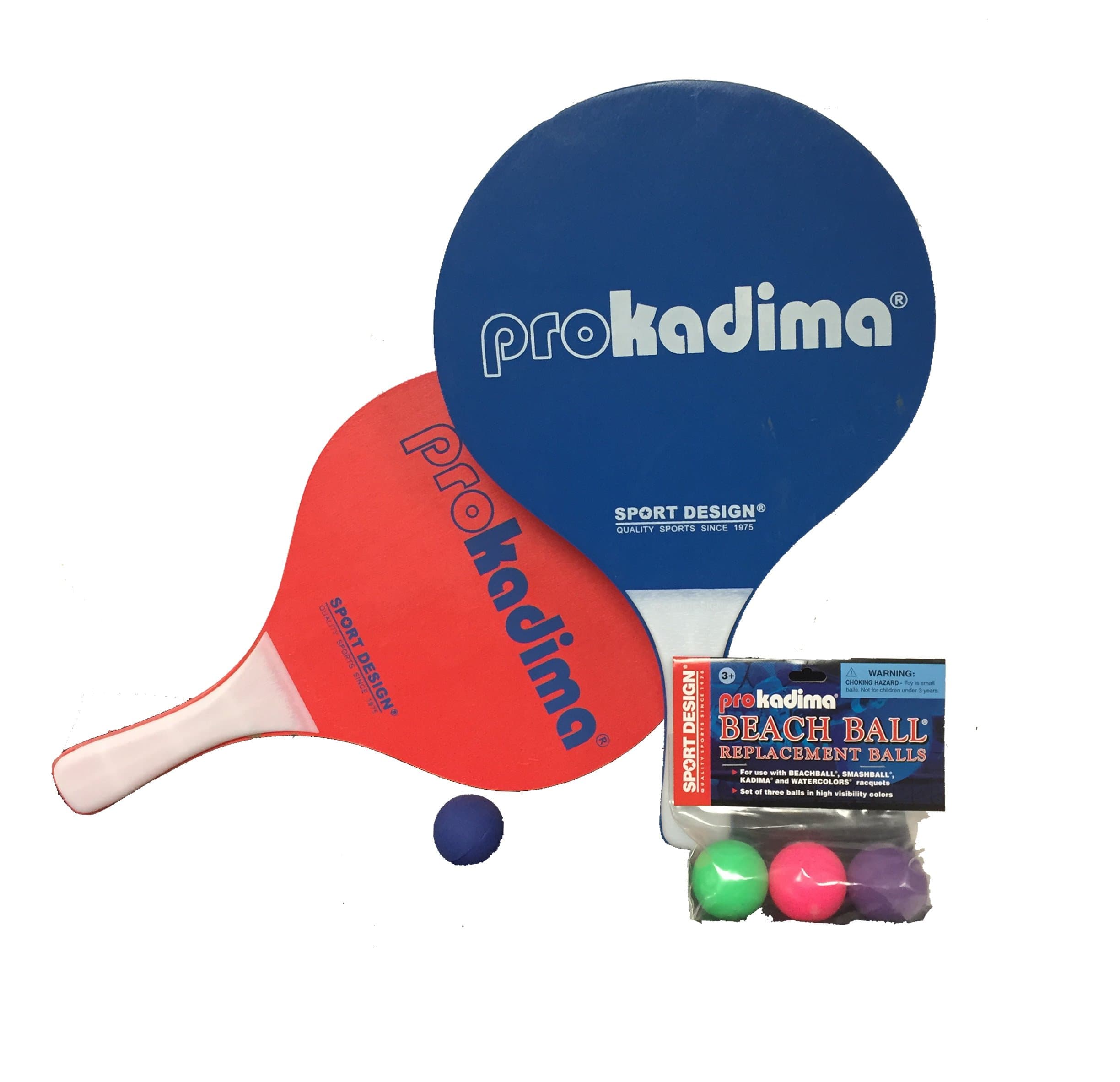 Pro Kadima Paddle Raquet Ball Set-Solid Colors-Bundle Pack (4 Balls Included)