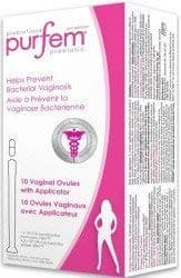 Purfem Vaginal Probiotic 10 Suppositories