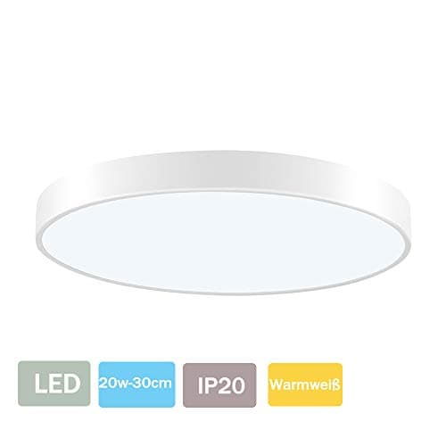 LED Flush Mount Ceiling Light, 20W 2000 Lumens Round 3000K Warm White LED Ultra Thin Recessed Lighting for Bathroom, Hallway and Kitchen