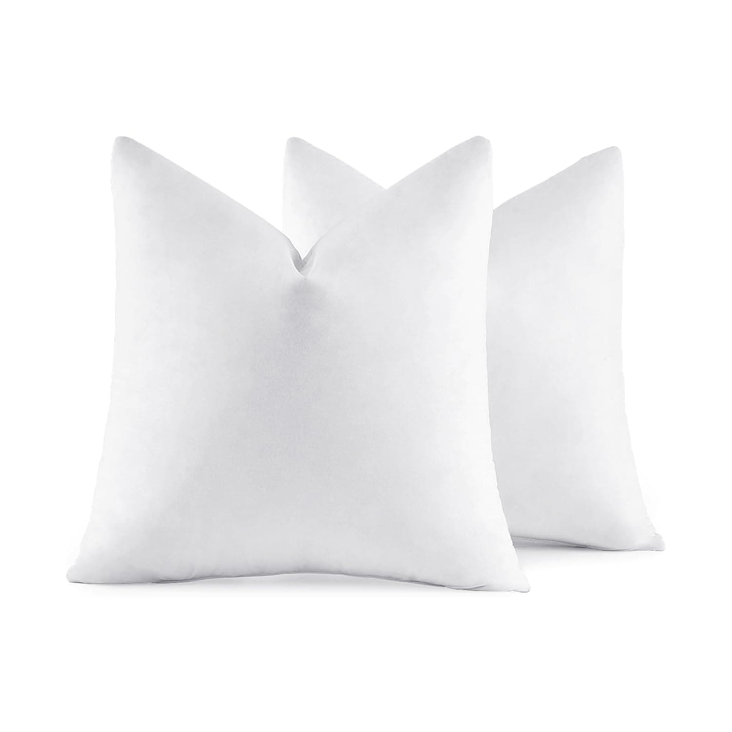 MIULEE 22x22 Pillow Inserts,Set of 2 Down Feather Throw Pillows for Couch Sofa Bed, Decorative Fluffy Throw Pillow Inserts Cotton Fabric,White