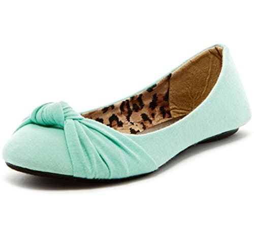 Women's Knotted Front Canvas Round Toe Ballet Flats-Comfortable Cute Dress Flats