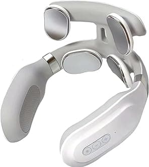 Neck Massage Machine with 4-Head Design โ Electric Heated Cervical Spine Massager with Light Vibration Hot Compress โ Neck & Shoulder Pain Relief for Home, Office, and Travel โ Ergonomic Design