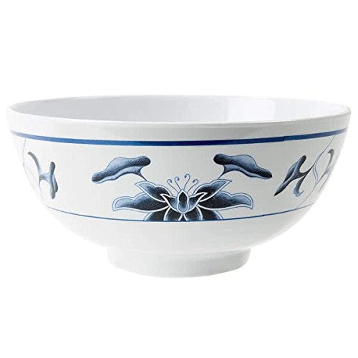 G.E.T. M-707-B-EC White 1.3 Qt. Melamine Bowls Melamine, Water Lily (Pack of 4)
