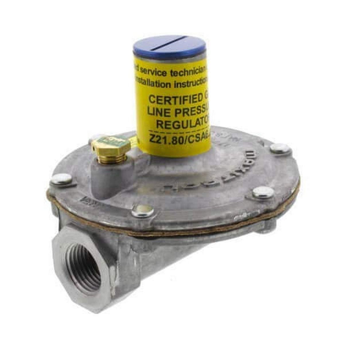 325-3L-1/2 – 1/2" Line Regulator for 2 PSI Natural Gas or Propane Systems, 10 PSI Inlet Pressure, Horizontal Upright Mounting, Aluminum Construction, Made in USA, 12” x 12” x 6”