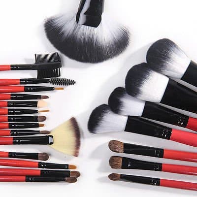 Emylike Makeup Brushes- Professonal 22 Pcs Makeup Brushes Tool Cosmetic Kits Sets With Faux red Leahter Case