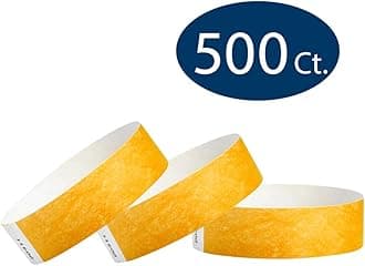 WristCo Goldenrod 3/4" Tyvek Wristbands - 500 Pack Paper Wristbands For Events