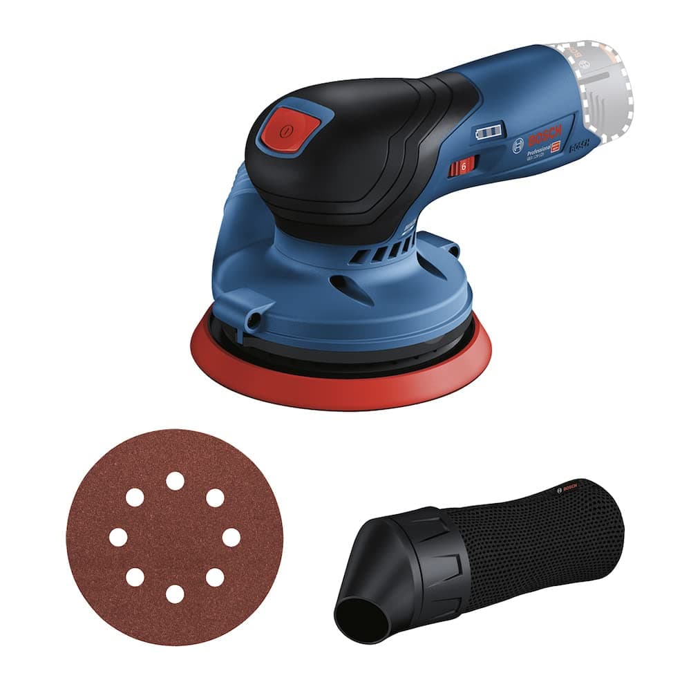 Professional 12V System GEX 12V-125 Cordless Orbital Sander (Includes Sanding Disc (125 mm), 1x Sandpaper, Dust Bag, without Batteries and Charger, in Box)