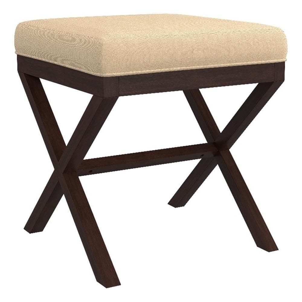 Morgan Upholstered Backless Vanity Stool for Make up Room or Bathroom, Espresso