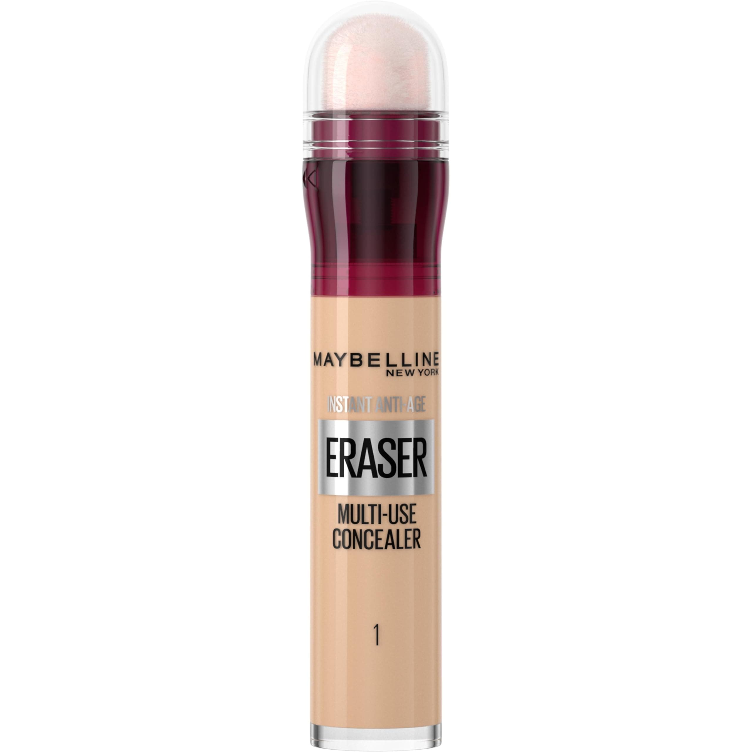 Maybelline Concealer Instant Anti Age Eraser Eye Concealer, Dark Circles and Blemish Concealer, Ultra Blendable Formula Dermatologist Tested & Suitable for Sensitive Skin 01 Light