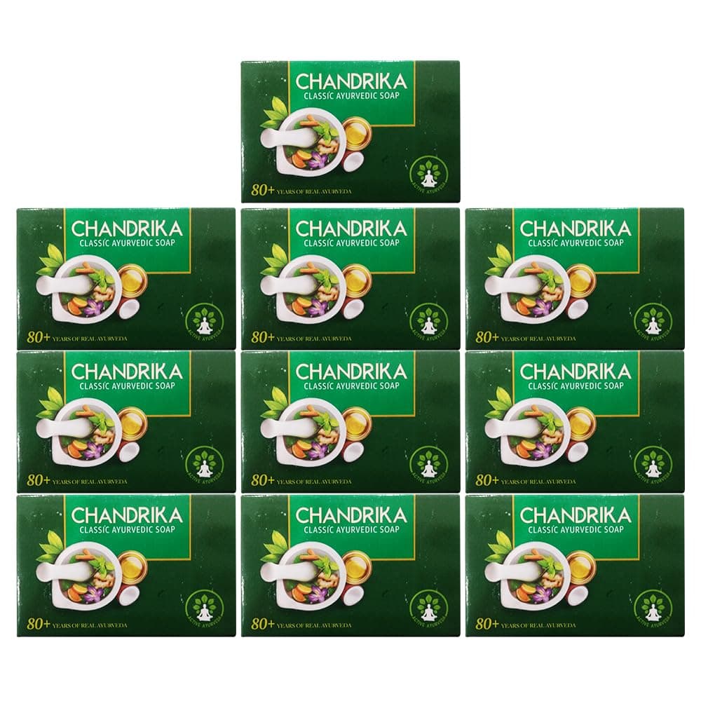 Chandrika Bath Soap Ayurvedic, 75g, 10 Pack