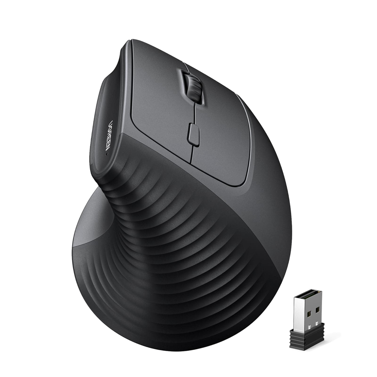 UGREEN Ergonomic Mouse, Wireless Vertical Mouse, 12-Month Battery Life, 40dB Silent Computer Mouse, 4-level DPI 4000/2000/1600/1000, 6 Buttons, for Windows/MacOS/Android, PC/Tablet, etc.