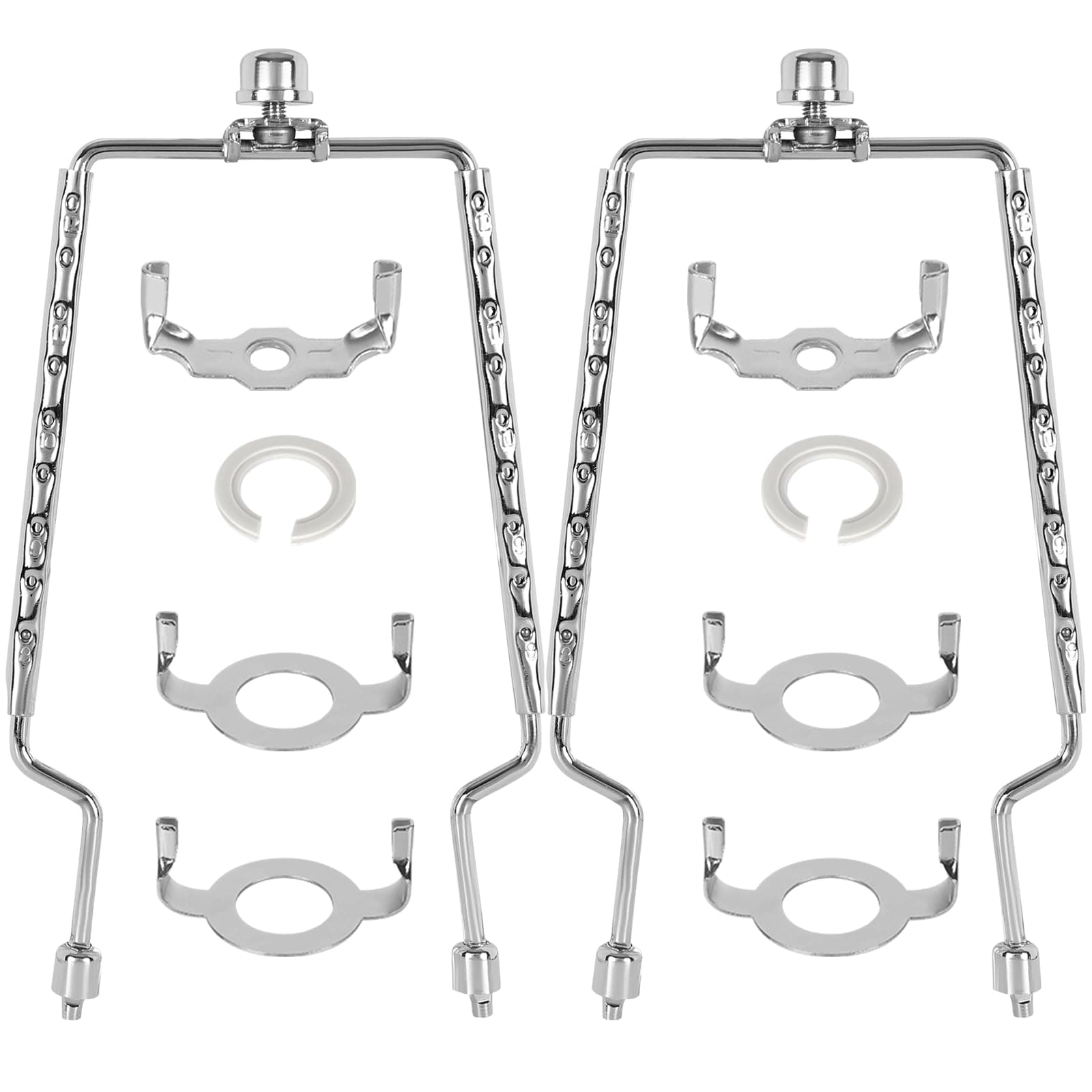 Adjustable Height Lamp Shade Holder 8-12 Inches Adjustable Range 8 9 10 11 12 Inch 0.5 Inches a Span, Fit Both Standard Lamp Rod E14 E26 E27 Light Base UNO Fitter Adapter Converter Finial Set