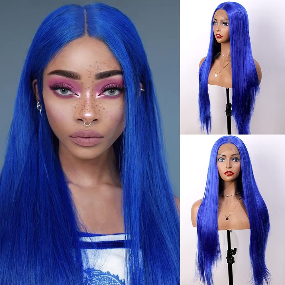 blue lace front wig