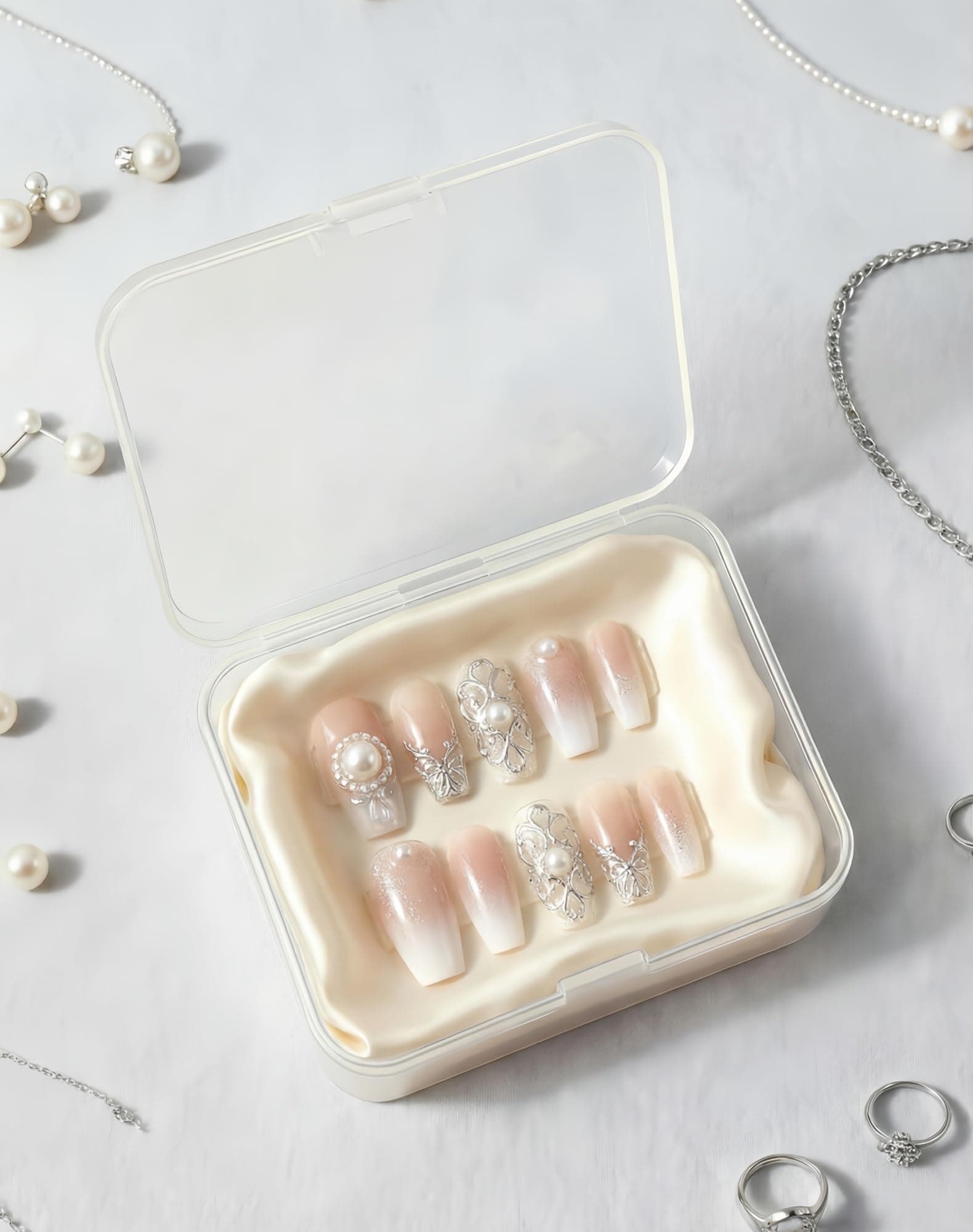 LJY 24 Pieces Rectangular Empty Mini Clear Plastic Organizer Storage Box Containers with Hinged Lids (Transparent, 125 x 85 x 35 mm)