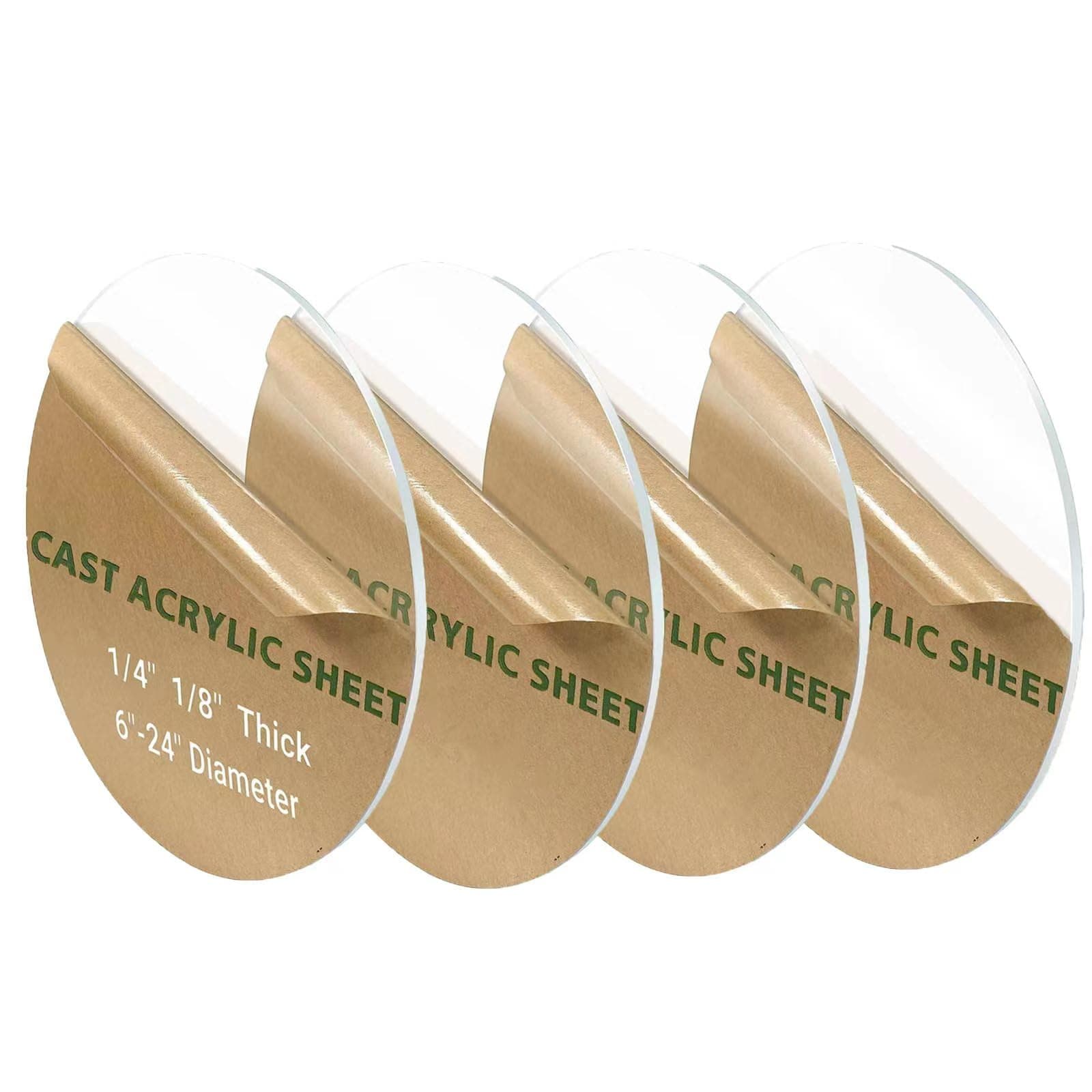 4 Pieces 1/8" Round Plexiglass Sheet, 6 Inch Diameter Clear Acrylic Circle, Cake Disk Acrylic Sheet, Plexiglass Table Top, Round Acrylic Backdrop