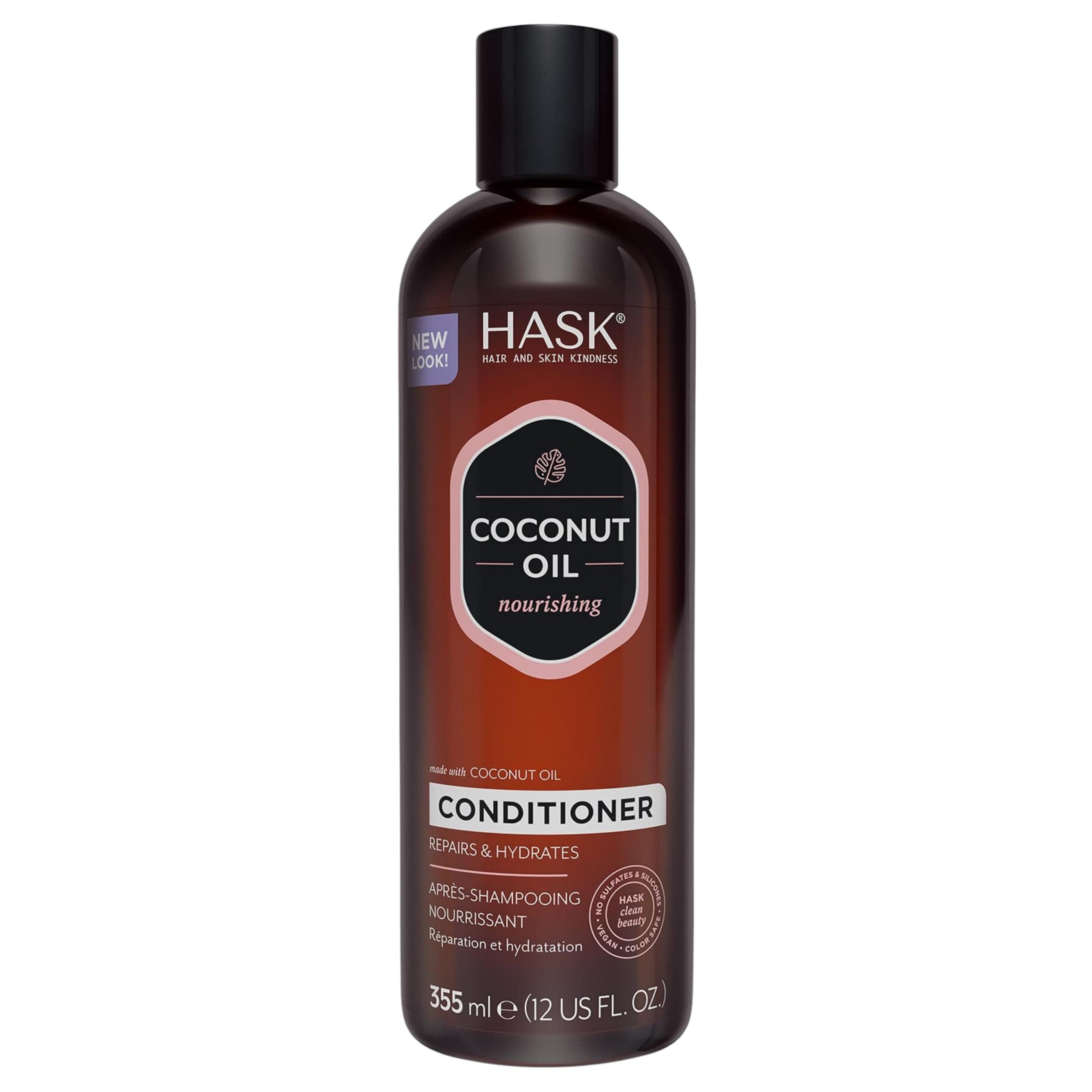 HASK Coconut Nourishing Conditioner for all hair types, colour safe, gluten-free, sulfate-free, paraben-free - 1 355 mL Bottle