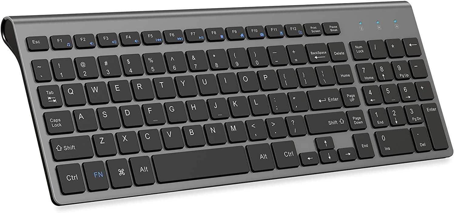 Wireless Keyboard J JOYACCESS 2.4G Slim and Compact Wireless Keyboard with Numeric Pad for Laptop, Apple, Computer, PC