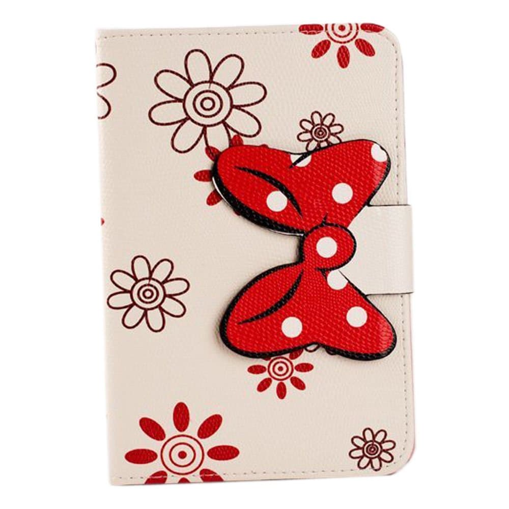 TFS Ipad Mini Cute Cartoon Pattern Flip Wallet PU Leather Bowknot Buckle Case With Soft TPU Stand Case With Card Slot Cover Skin For Apple Ipad Mini (006)